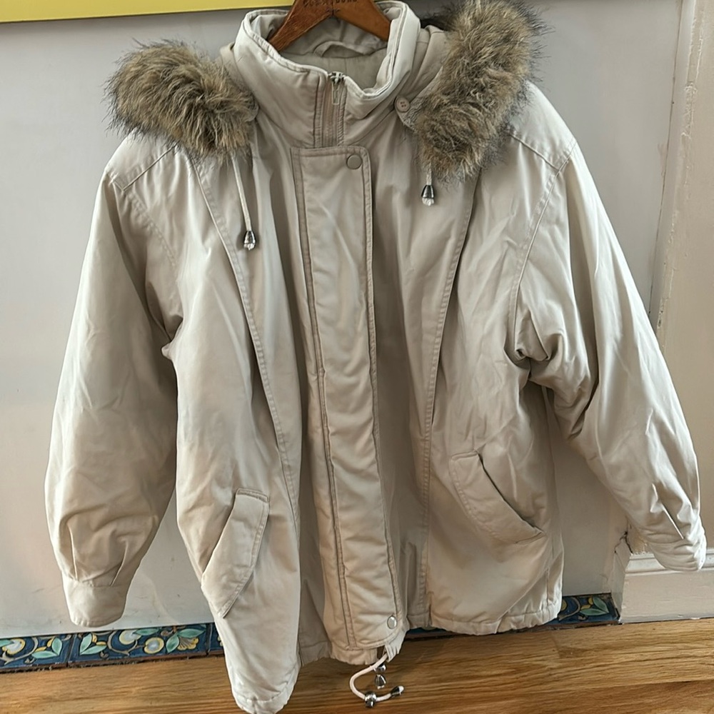 British Mist jacket with removable hood.